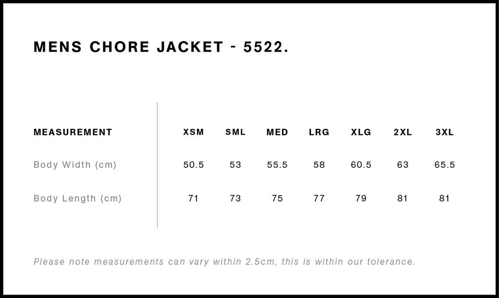 Size Guide - Style 5522