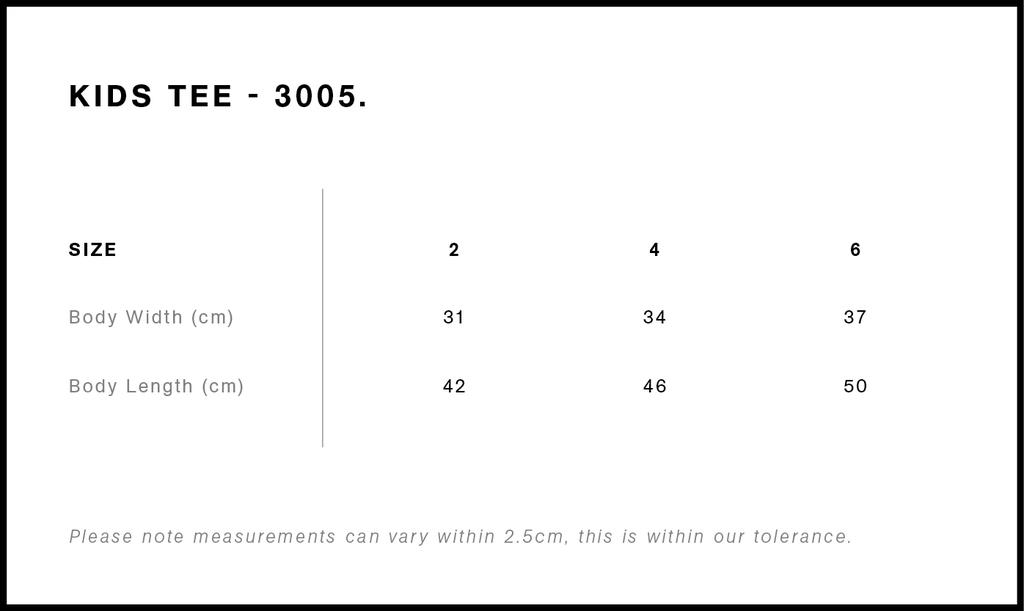 Size Guide - Style 3005