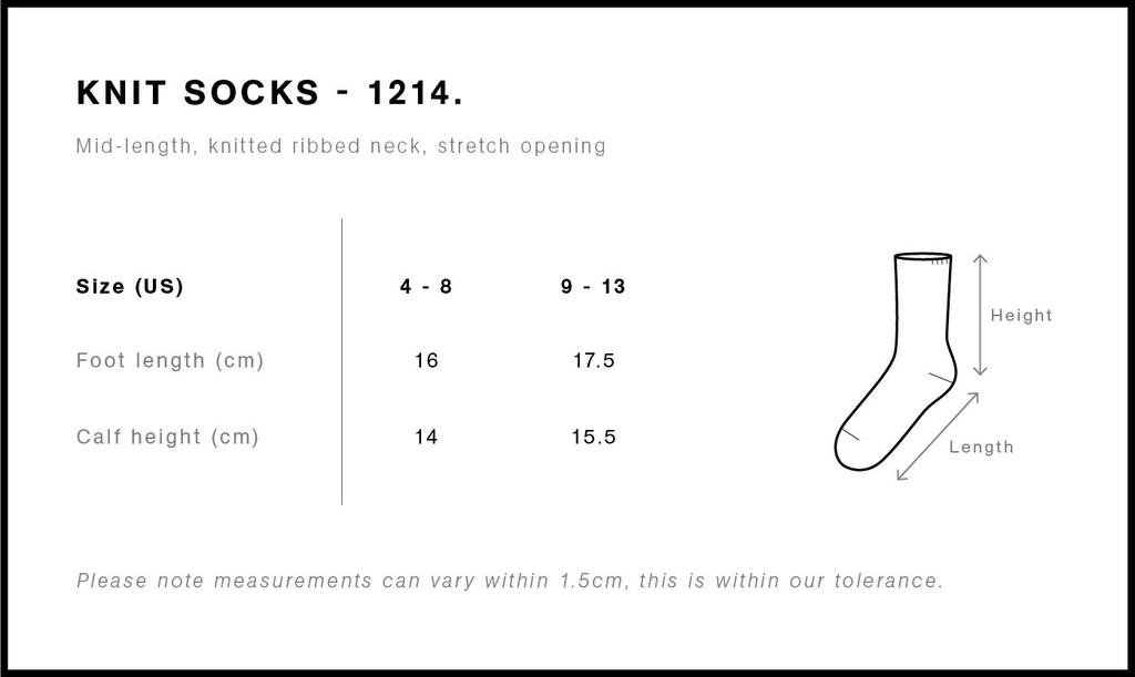 Size Guide - Style 1214