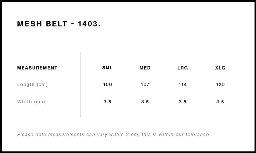 Size Guide - Style 1403