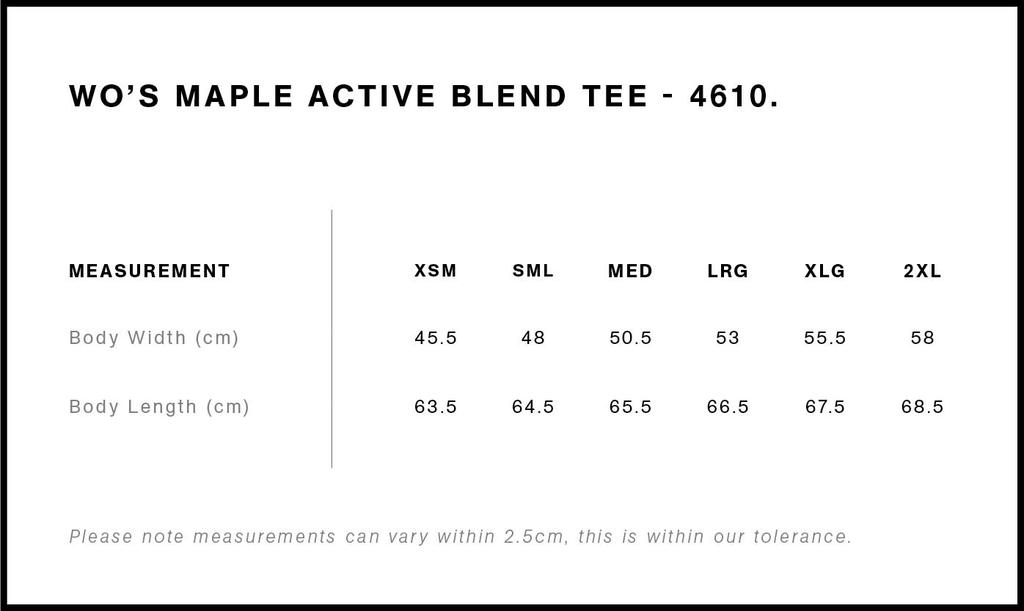 Size Guide - Style 4610