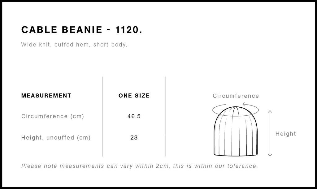 Size Guide - Style 1120