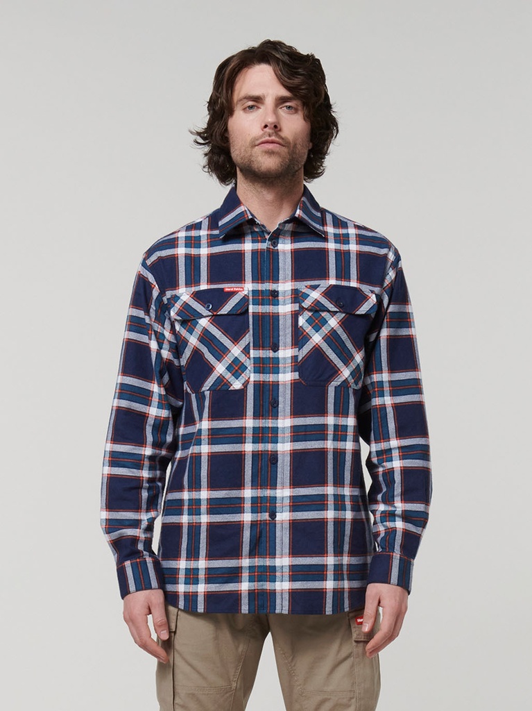 NAVY ORANGE CHECK