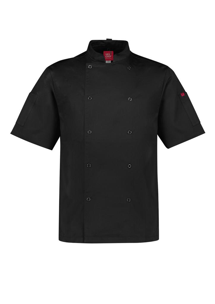 [9401042623966] CH232MS - Mens Zest Short Sleeve Chef Jacket (XS, Black)