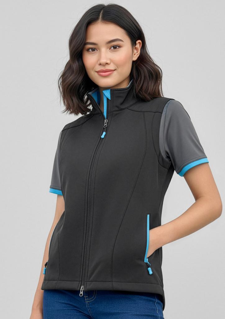 [9401042280756] J404L - Womens Geneva Vest (S, Black/Cyan)