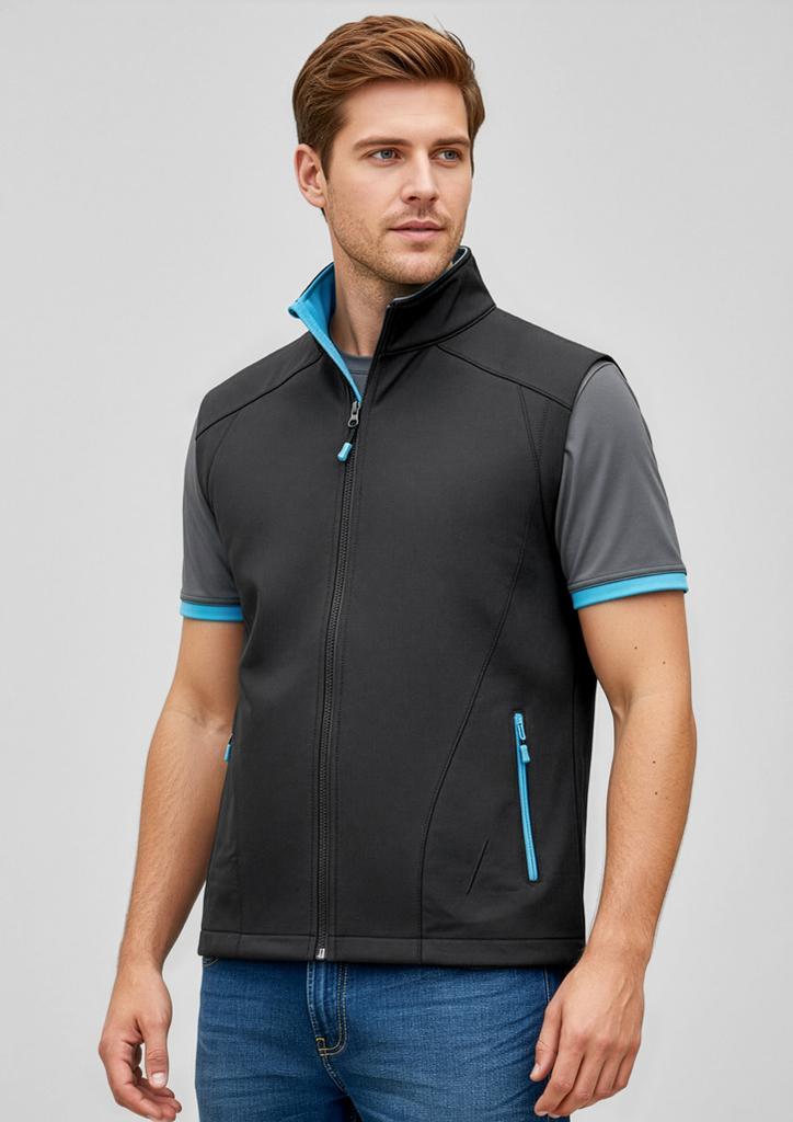 [9401042281135] J404M - Mens Geneva Vest (S, Black/Cyan)