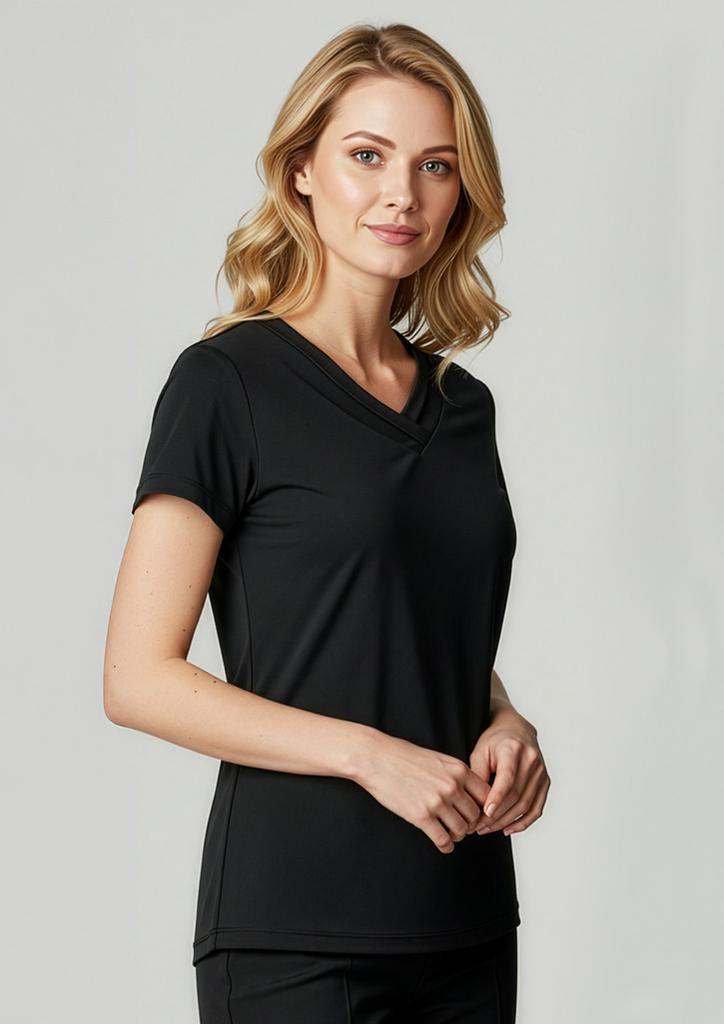 [9401042444806] K819LS - Womens Lana Short Sleeve Top (6, Black)