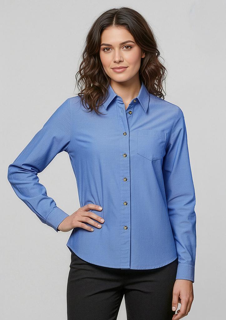 [9401042013156] LB6201 - Womens Chambray Long Sleeve Shirt (8)