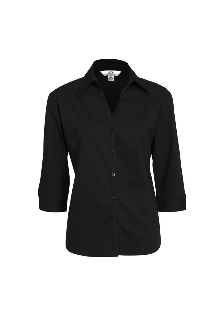 [9401042013897] LB7300 - Womens Metro 3/4 Sleeve Shirt (6, Black)
