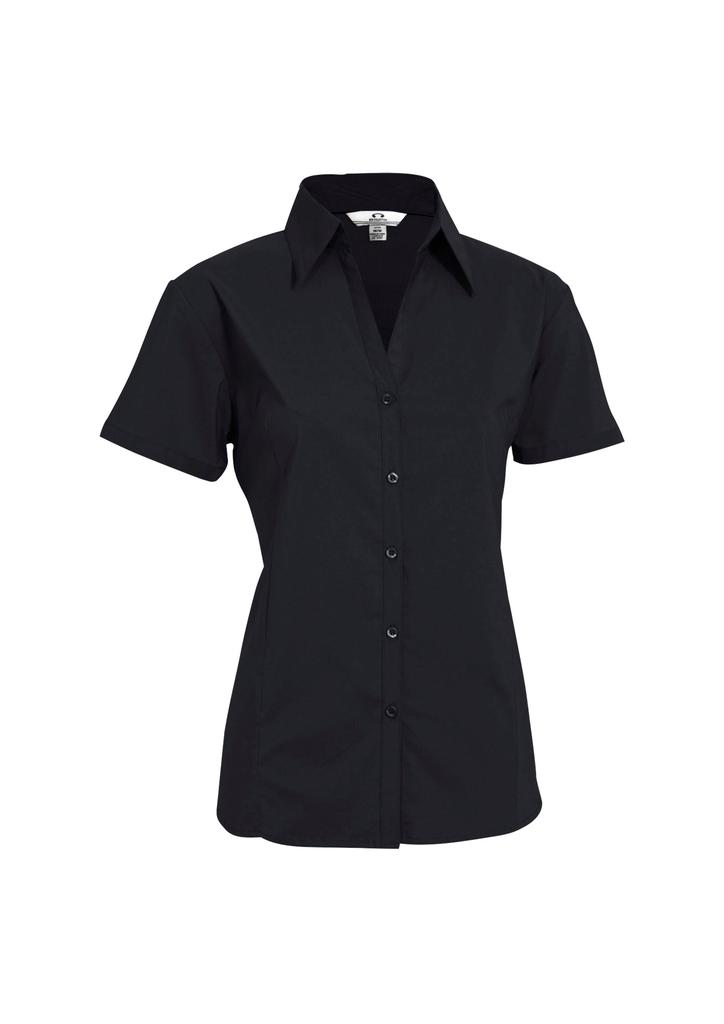 [9401042015549] LB7301 - Womens Metro Short Sleeve Shirt (6, Black)