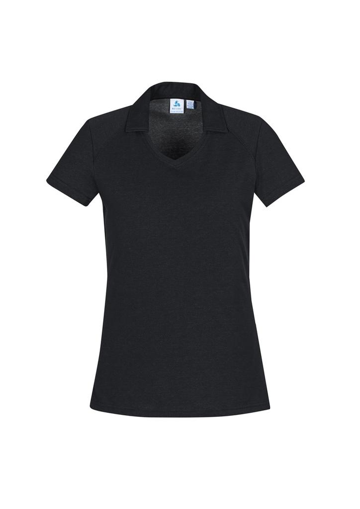 [9401042530417] P011LS - Womens Byron Short Sleeve Polo (8, Black)