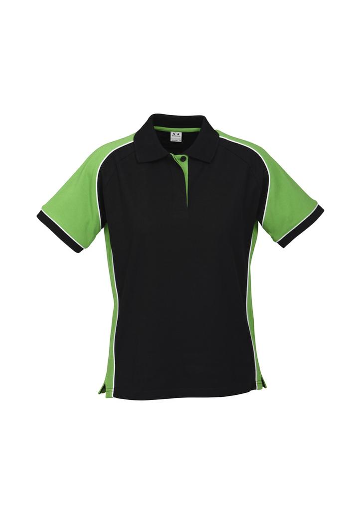 [9401042170583] P10122 - Womens Nitro Short Sleeve Polo (8, Black/Green/White)