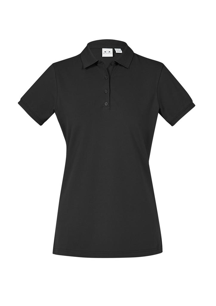 [9401042591227] P105LS - Womens City Short Sleeve Polo (6, Black)