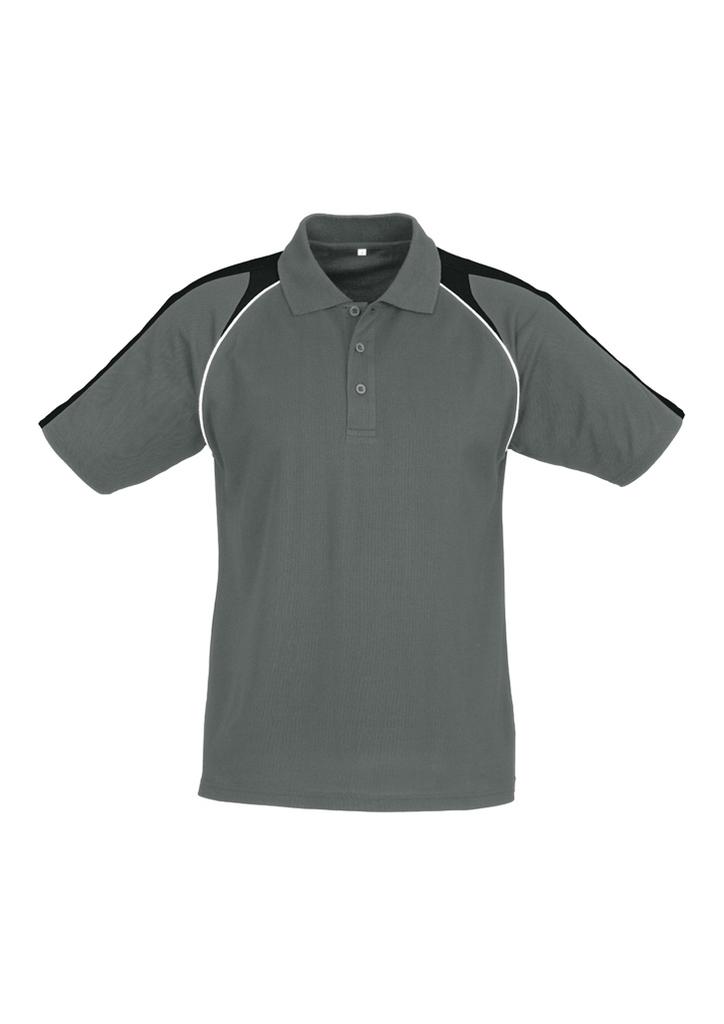 [9401042207562] P225MS - Mens Triton Short Sleeve Polo (S, Ash/Black/White)