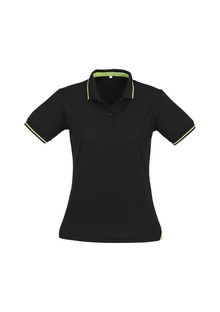 [9401042208477] P226LS - Womens Jet Short Sleeve Polo (8, Black/Bright Green)