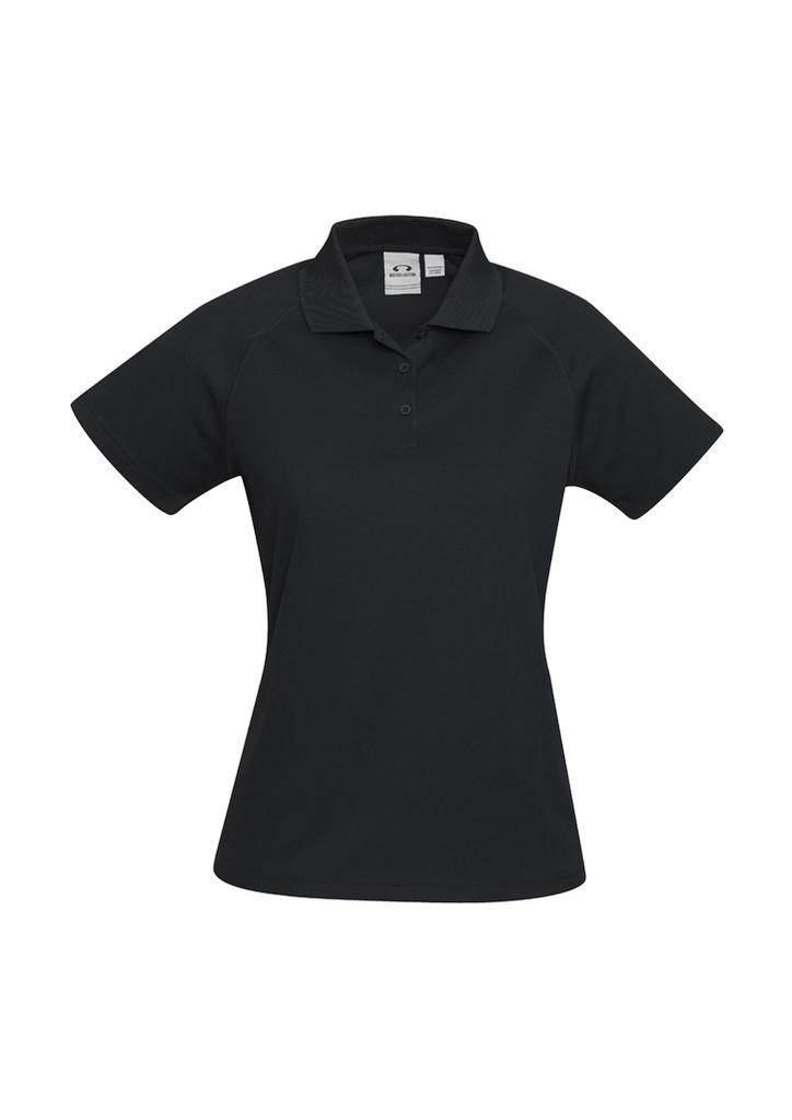 [9401042236586] P300LS - Womens Sprint Short Sleeve Polo (6, Black)