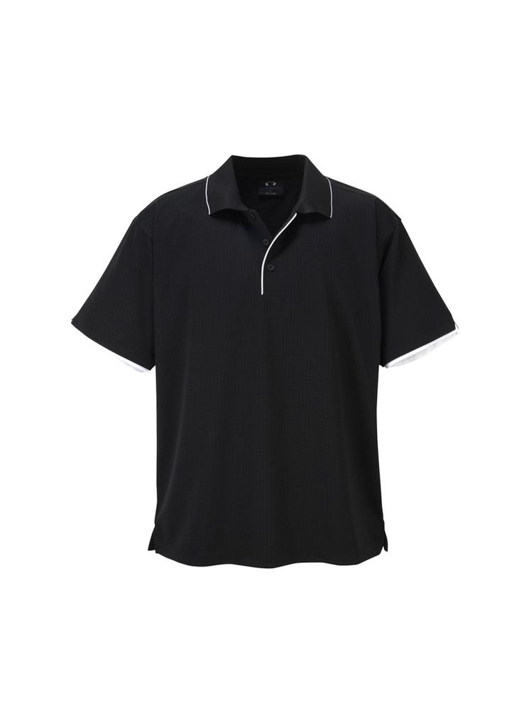 [9401042117977] P3200 - Mens Elite Short Sleeve Polo (S, Black/White)