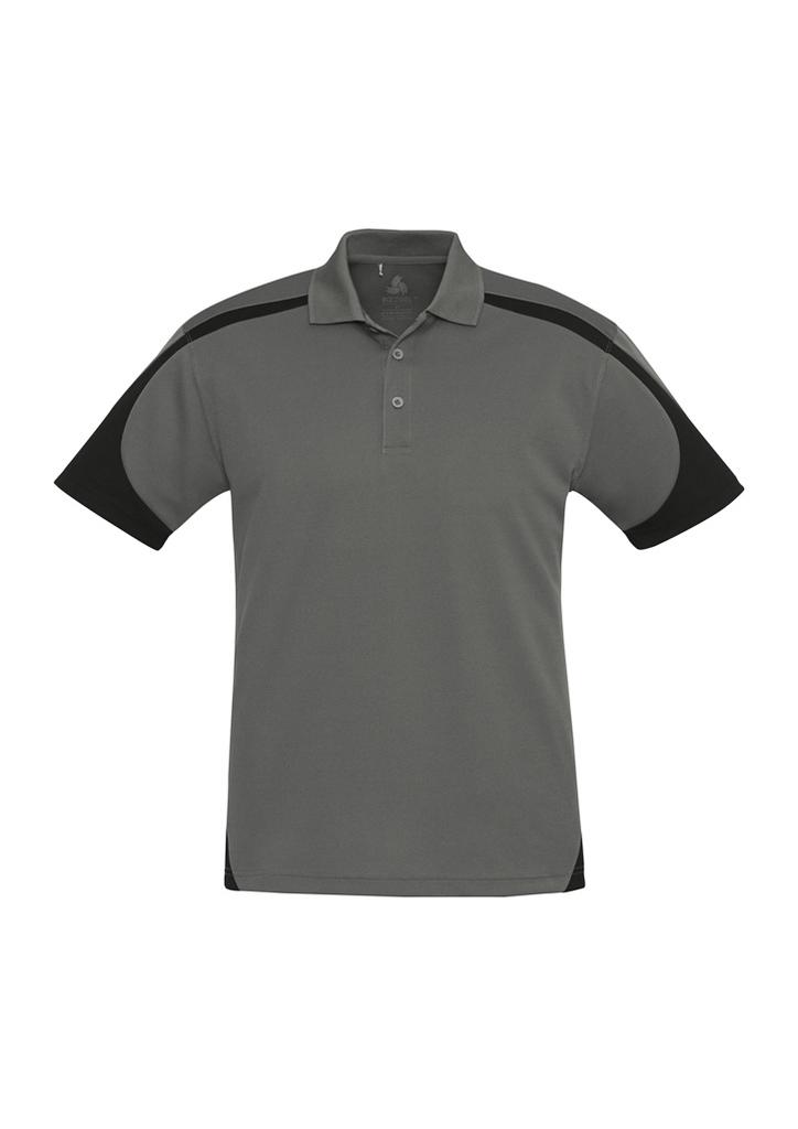 [9401042275561] P401MS - Mens Talon Short Sleeve Polo (S, Ash/Black)