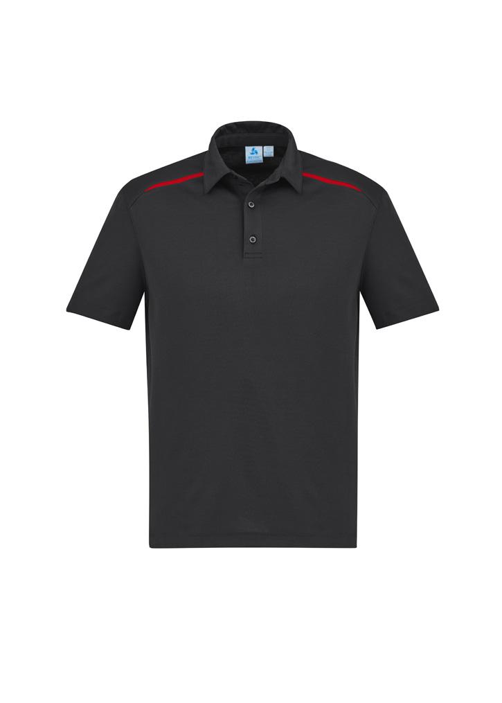 [9401042593962] P901MS - Mens Sonar Short Sleeve Polo (XS, Black/Red)
