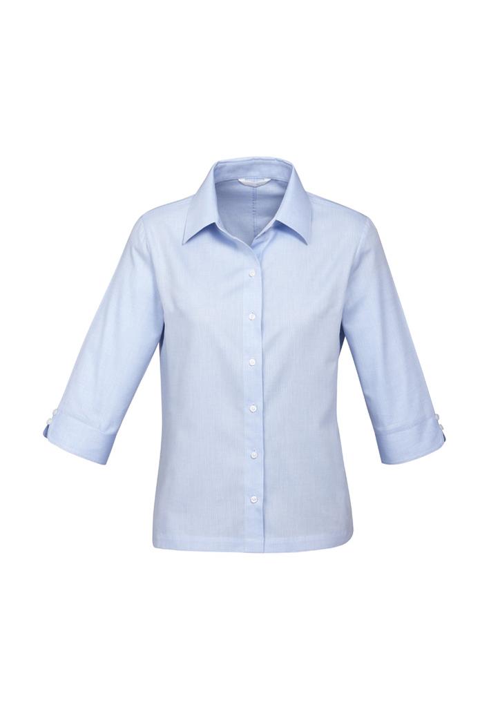 [9401042176035] S10221 - Womens Luxe 3/4 Sleeve Shirt (6, Blue)