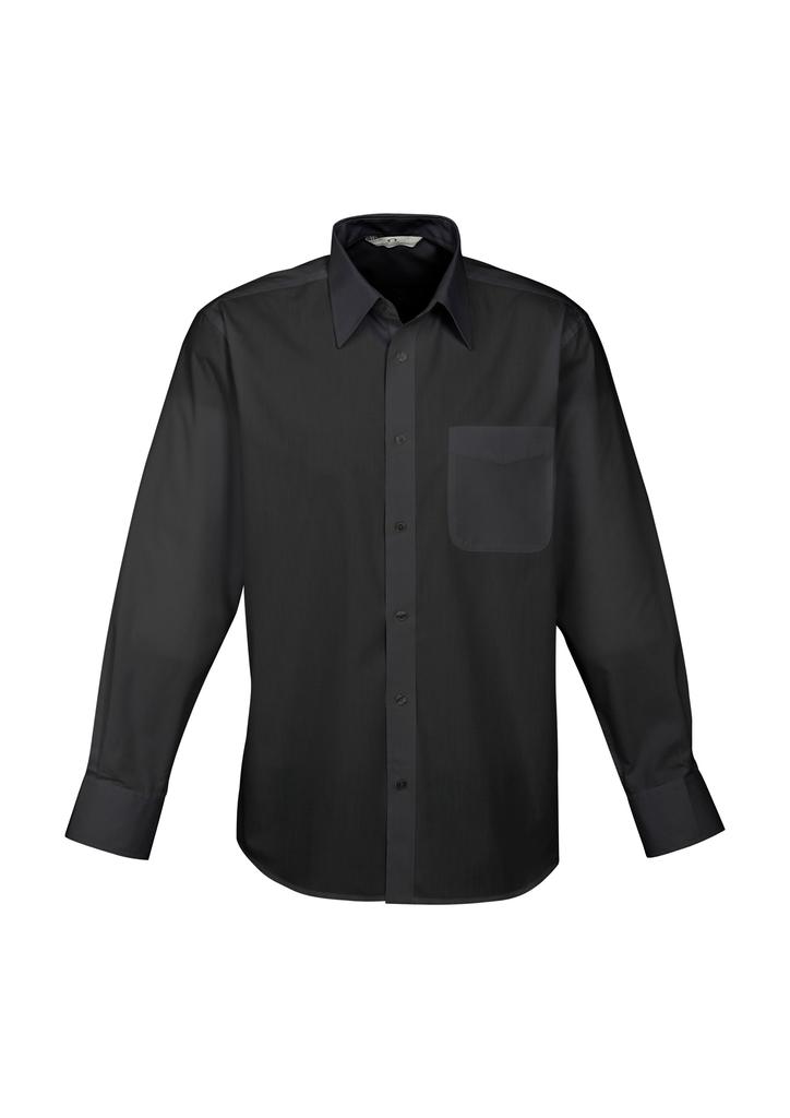[9401042176318] S10510 - Mens Base Long Sleeve Shirt (XS, Black)