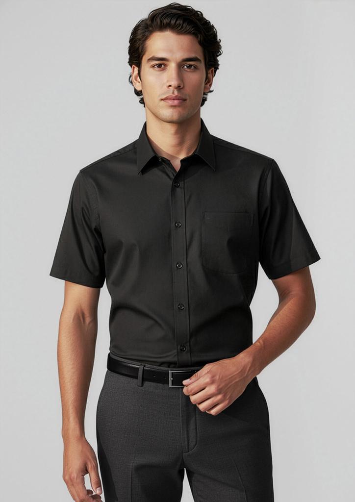 [9401042176585] S10512 - Mens Base Short Sleeve Shirt (XS, Black)