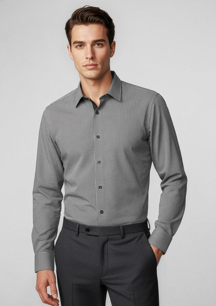 [9401042225085] S267ML - Mens Edge Long Sleeve Shirt (S, Black)