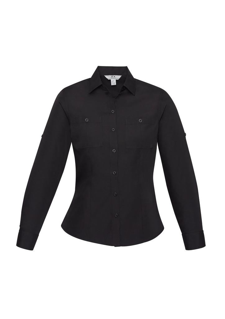 [9401042238351] S306LL - Womens Bondi Long Sleeve Shirt (6, Black)