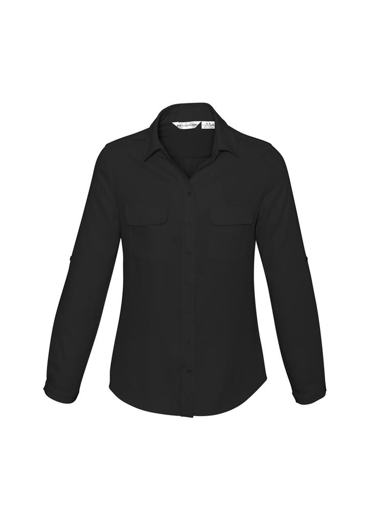 [9401042376008] S626LL - Womens Madison Long Sleeve Shirt (6, Black)
