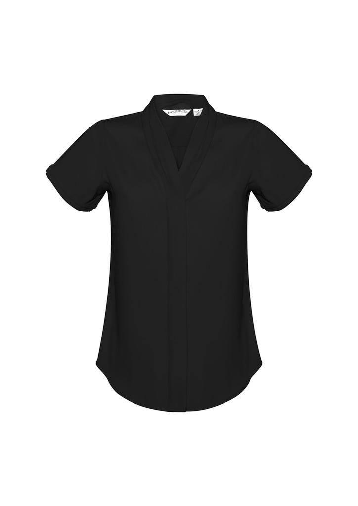 [9401042376220] S628LS - Womens Madison Short Sleeve Shirt (6, Black)