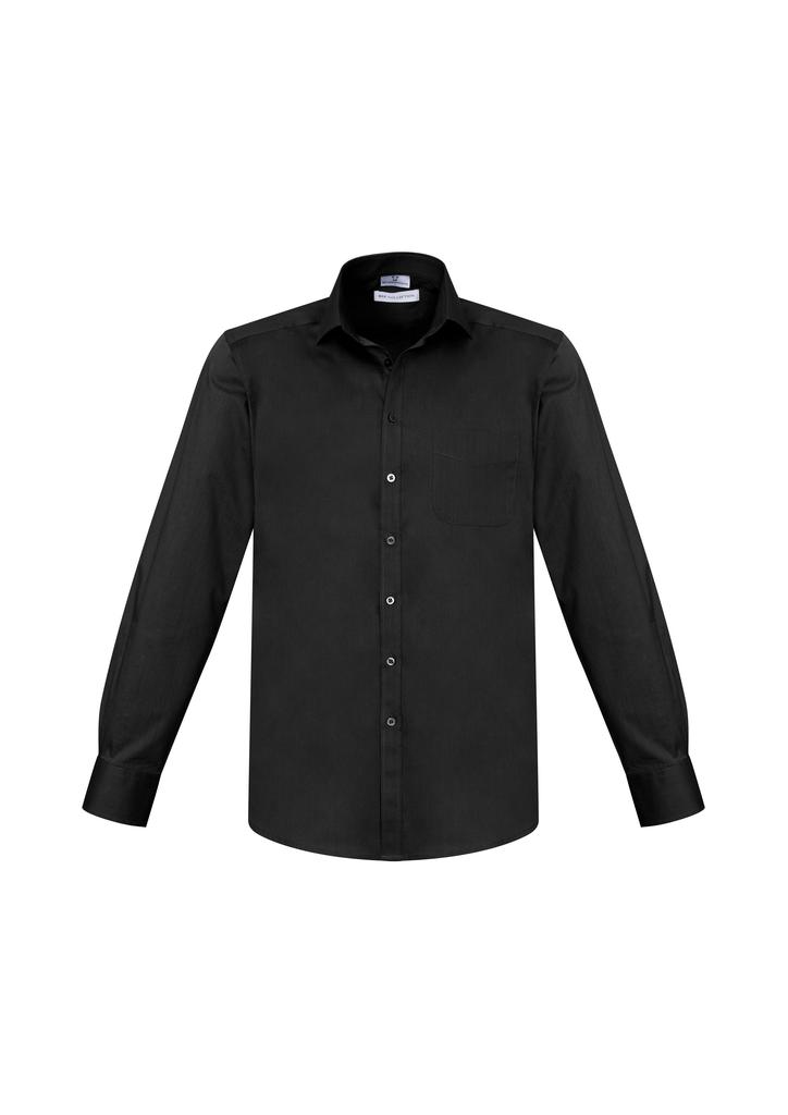 [9401042367075] S770ML - Mens Monaco Long Sleeve Shirt (XS, Black)