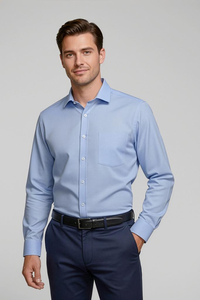 [9401042486738] S912ML - Mens Regent Long Sleeve Shirt (XS, Blue)