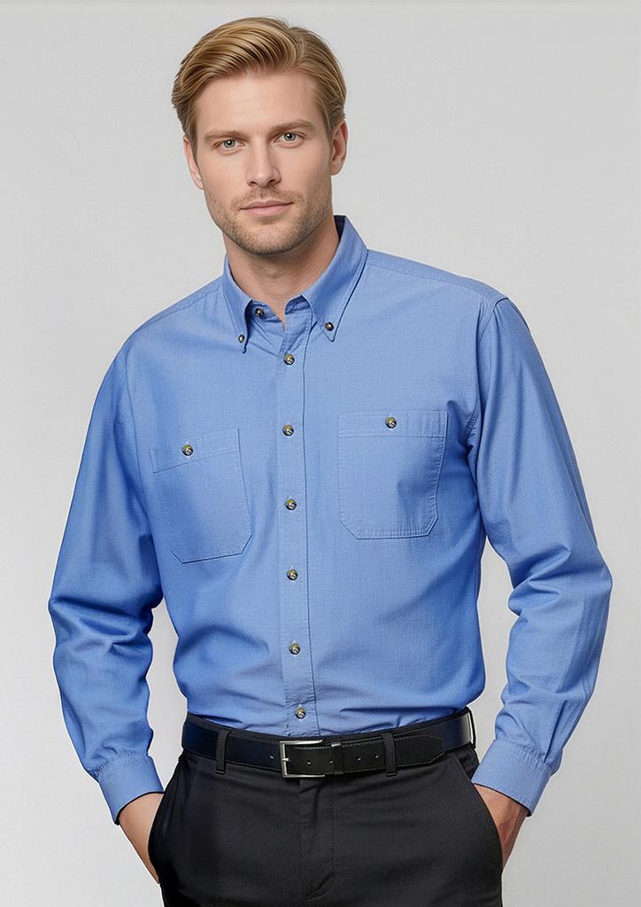 SH112 - Mens Chambray Long Sleeve Shirt