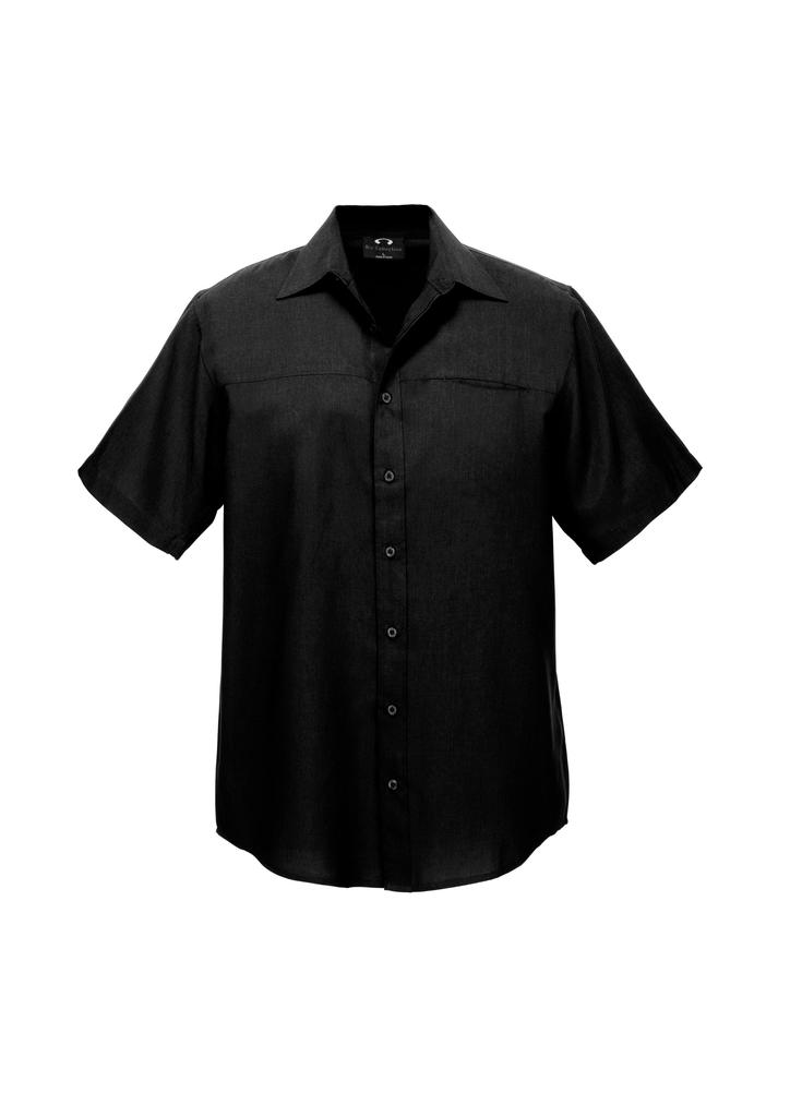 [9401042134493] SH3603 - Mens Oasis Short Sleeve Shirt (S, Black)