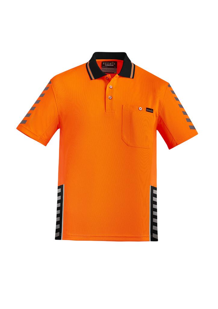 [9401042468963] ZH320 - Mens Hi Vis Komodo Short Sleeve Polo (XXS, Orange/Black)