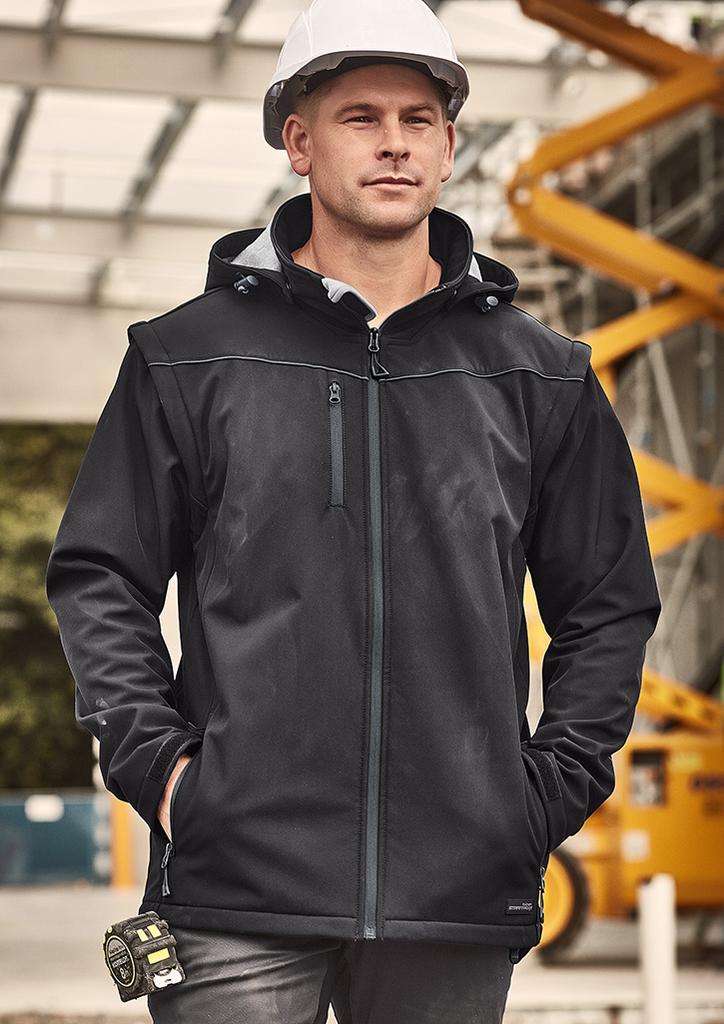 [9401042722317] ZJ263 - Unisex Streetworx 2 In 1 Stretch Softshell Jacket (XXS, Black)