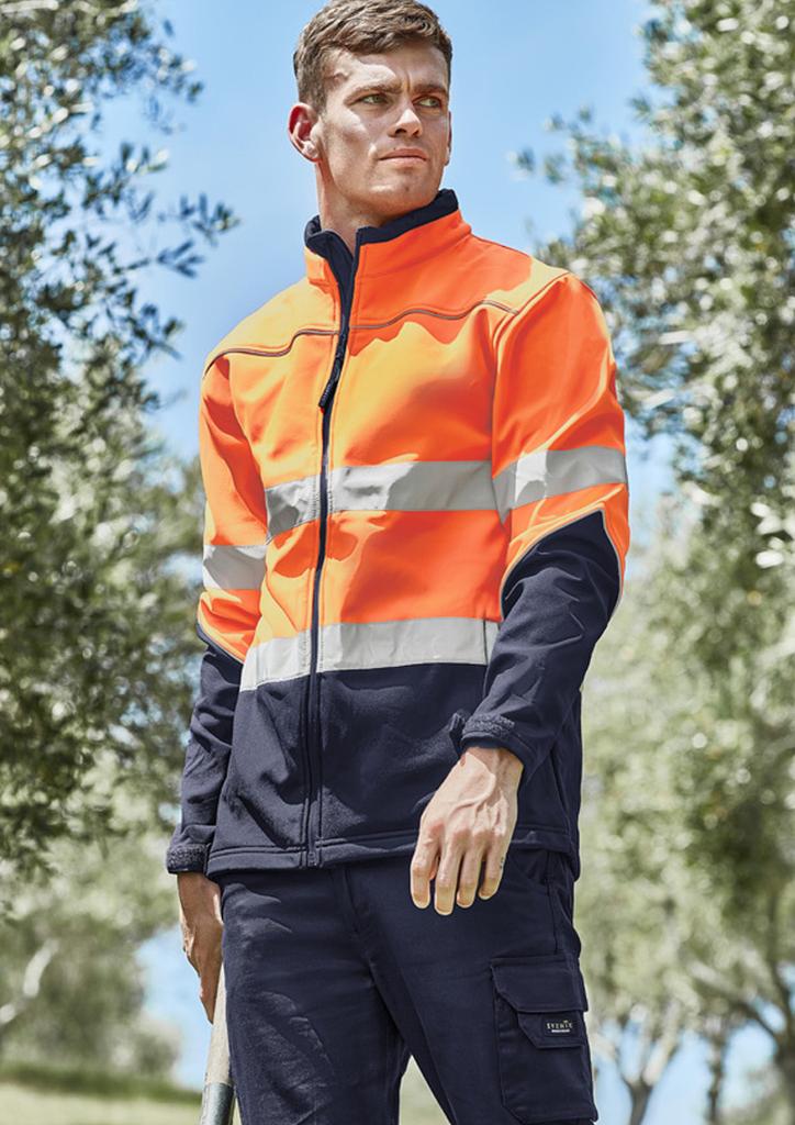[9401042293824] ZJ353 - Unisex Hi Vis Softshell Jacket (XXS, Orange/Navy)