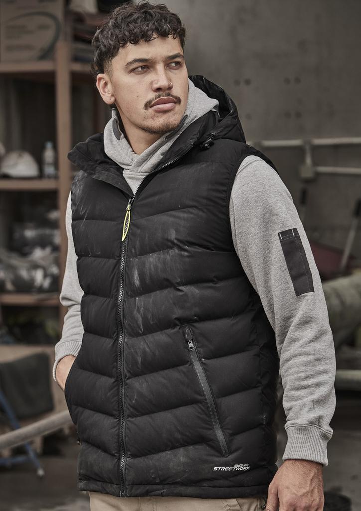 [9401042700995] ZV245 - Unisex Streetworx Hooded Puffer Vest (XXS, Black)