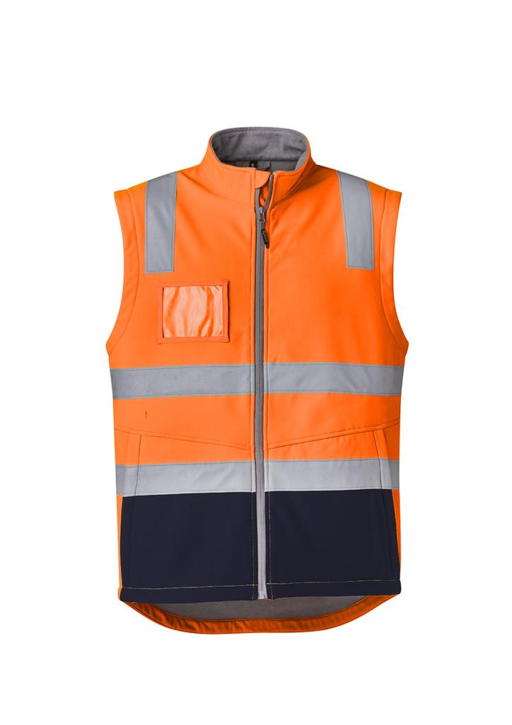 [9401042515902] ZV426 - Unisex Hi Vis Softshell Vest (XXS, Orange/Navy)