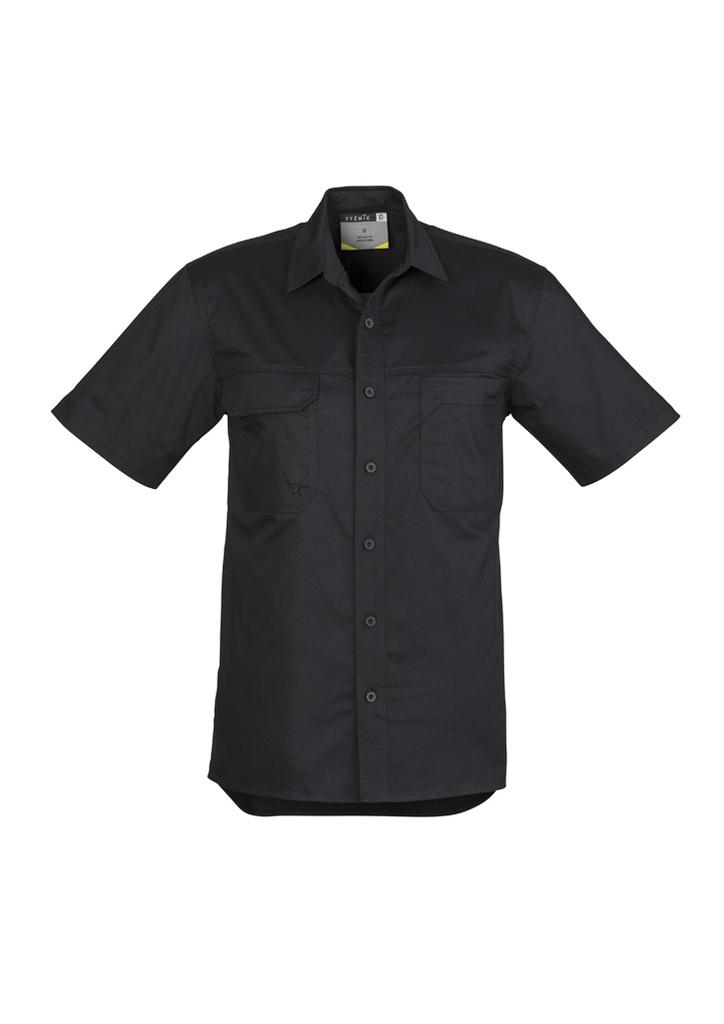 [9401042260055] ZW120 - Mens Lightweight Tradie Short Sleeve Shirt (S, Black)