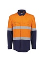 ZW180 - Mens Orange Flame Lightweight Ripstop Shirt - Hoop Taped