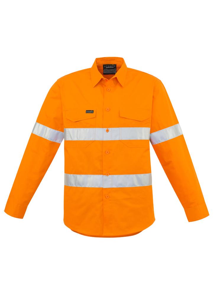 [9401042397270] ZW640 - Mens Hi Vis Hoop Taped Long Sleeve Shirt (XXS)