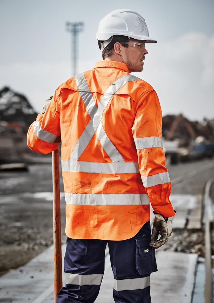 [9401042346988] ZW690 - Mens Hi Vis X Back NSW Rail Taped Shirt (XXS)