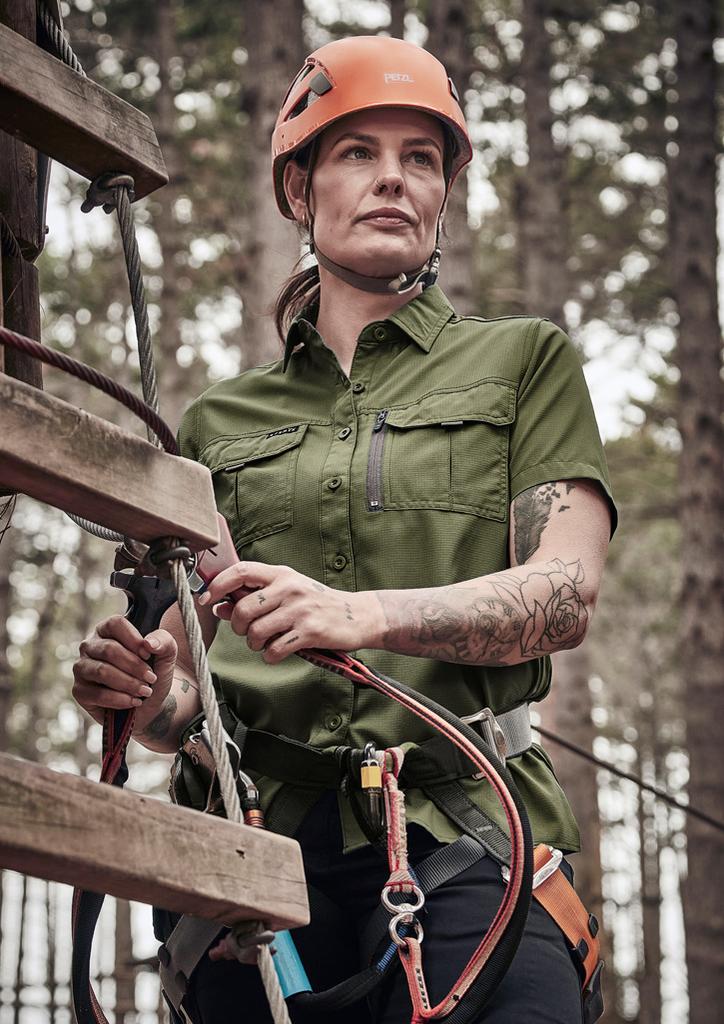 [9401042717412] ZW765 - Womens Outdoor Short Sleeve Shirt (6, Army)