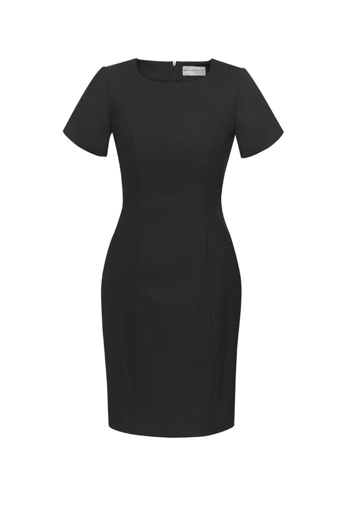 [9401042251022] 34012 - Womens Comfort Wool Stretch Short Sleeve Shift Dress (4, Black)