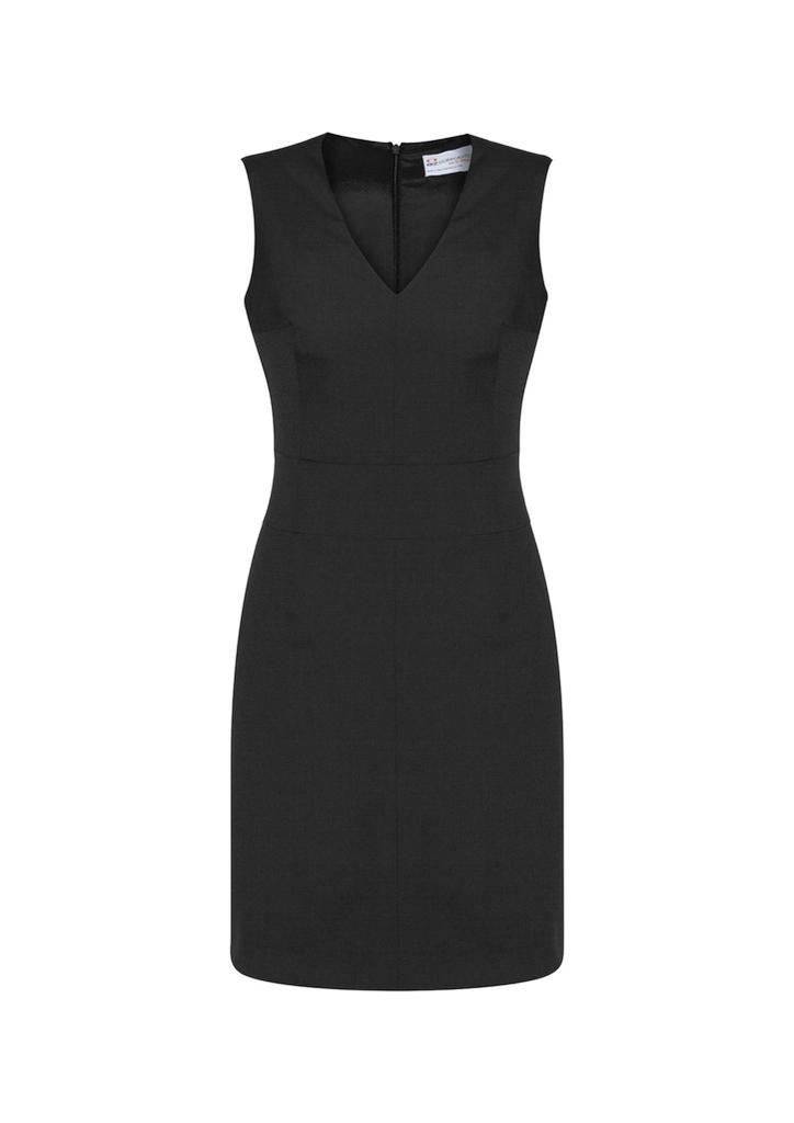 [9401042387646] 34021 - Womens Comfort Wool Stretch Sleeveless V-Neck Dress (4, Black)
