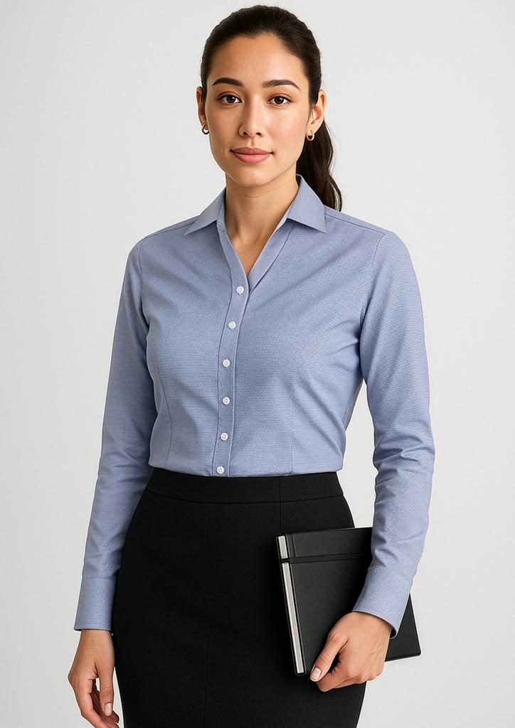 [9401042288271] 40310 - Womens Hudson Long Sleeve Shirt (4, Patriot Blue)