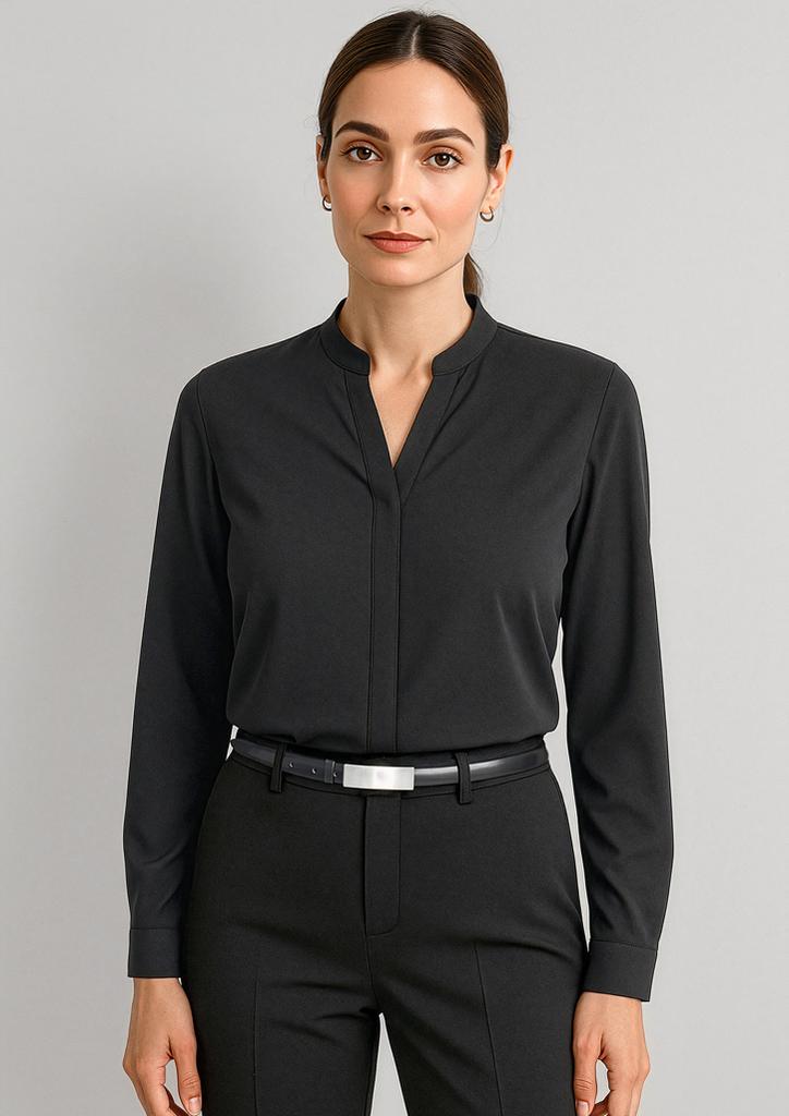 [9401042456946] 44210 - Womens Juliette Long Sleeve Blouse (4, Black)