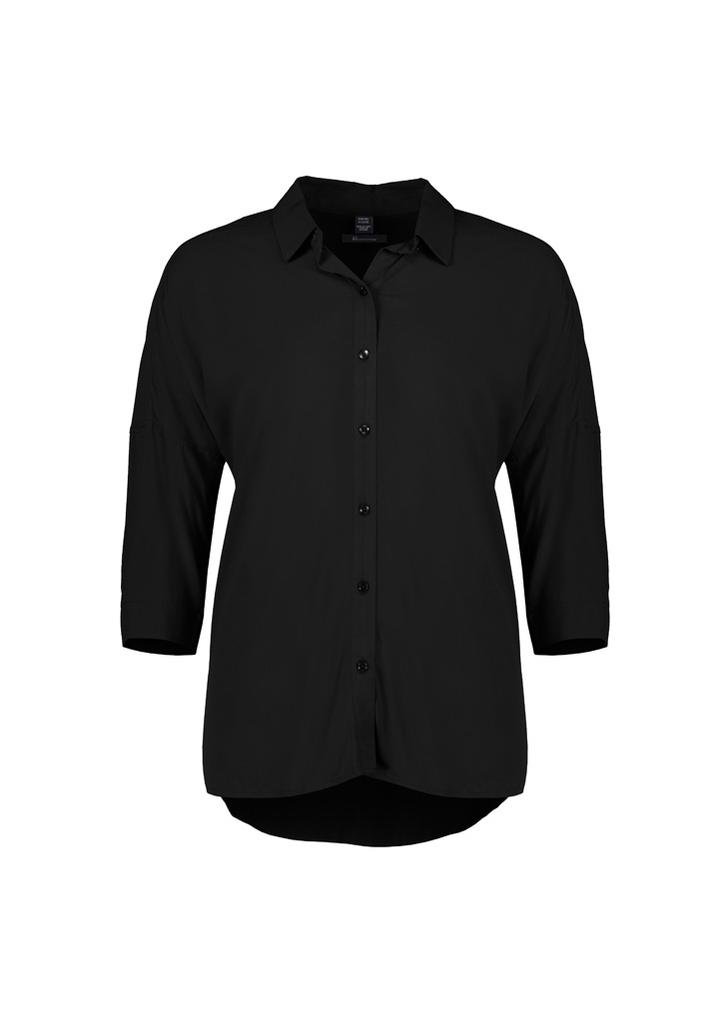 [9401042654052] RB366LT - Womens Dahlia 3/4 Sleeve Blouse (4, Black)