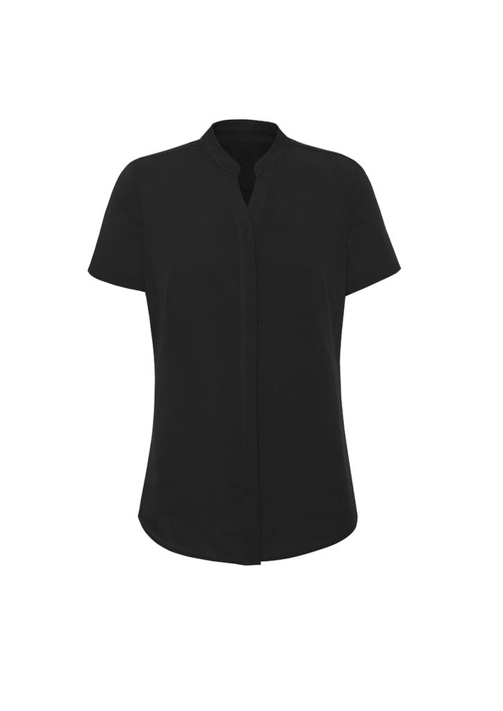 [9401042525055] RB977LS - Womens Juliette Short Sleeve Blouse (4, Black)